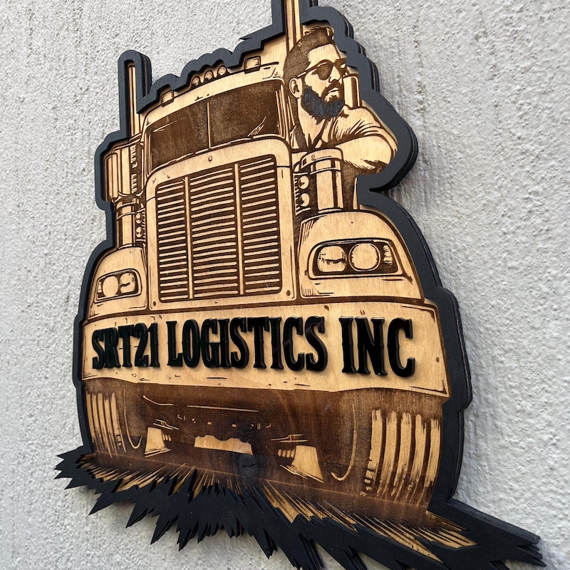 Engraved Company Logo Wood Sign