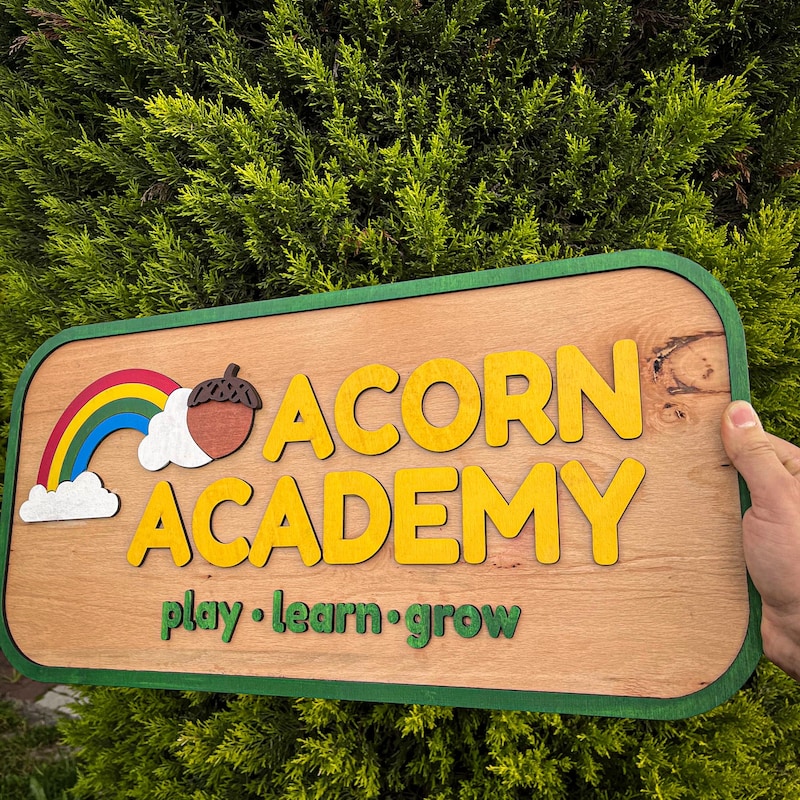 Daycare & Preschool 3D Wood Name Sign