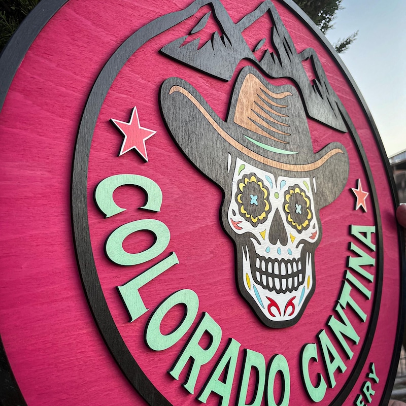 Mexican Cantina 3D Wood Logo Sign
