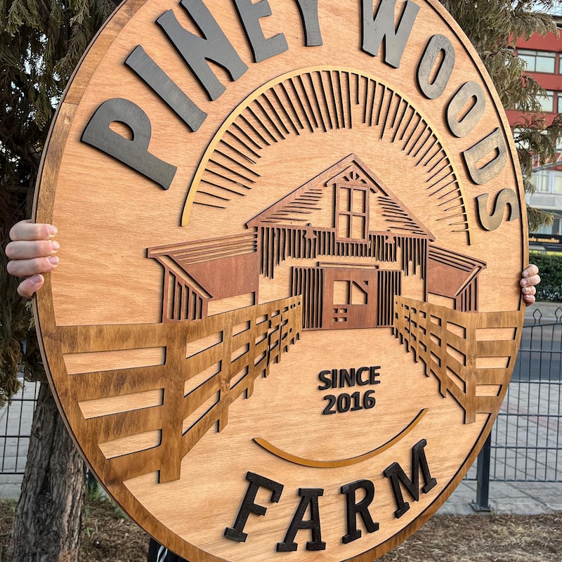 Family Farm 3D Wood Logo Plaque