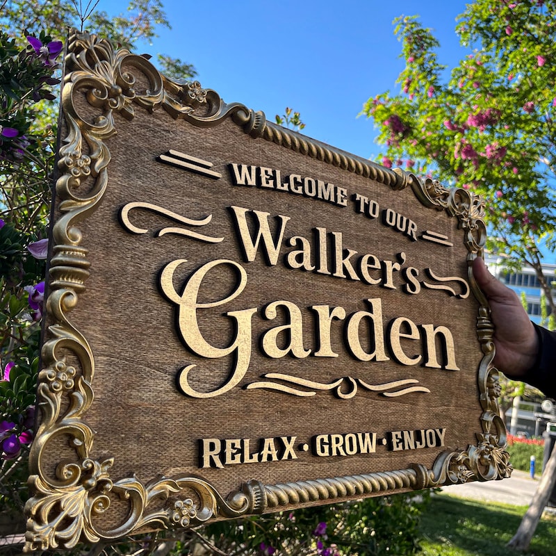 Garden Entrance 3D Wood Name Sign