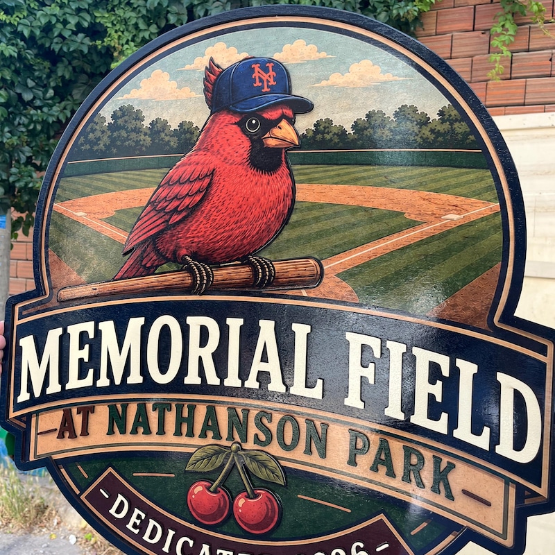 Ballpark & Memorial Field 3D Wood Sign